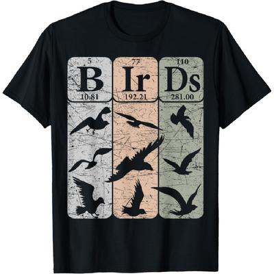 Birds Periodic Table Elements Birdwatching Ornithology T-Shirt