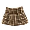 Women's High Waist Plaid Wool Skirt - Spring 2025 College Style Petite Skirt