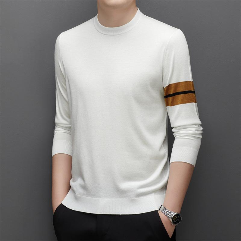 Autumn Crew Neck Striped Fashion Minimalist Men s M