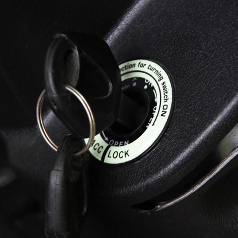 Car Ignition Switch Luminous Sticker Key Decal Sunscreen Car Ignition Key Ring Switch Glow Cover For Auto Motorcycle Accessories