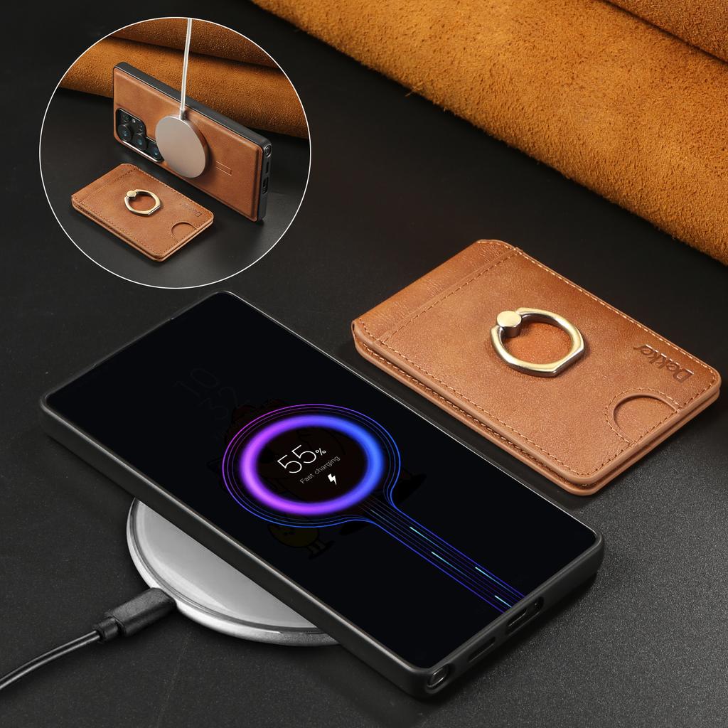 In 1 Detachable Magnetic Card Solt Wallet Leather Case For Samsung Galaxy S25 Ultra S24 Plus S23 A36 A16 A55 A35 A15 Ring Holder