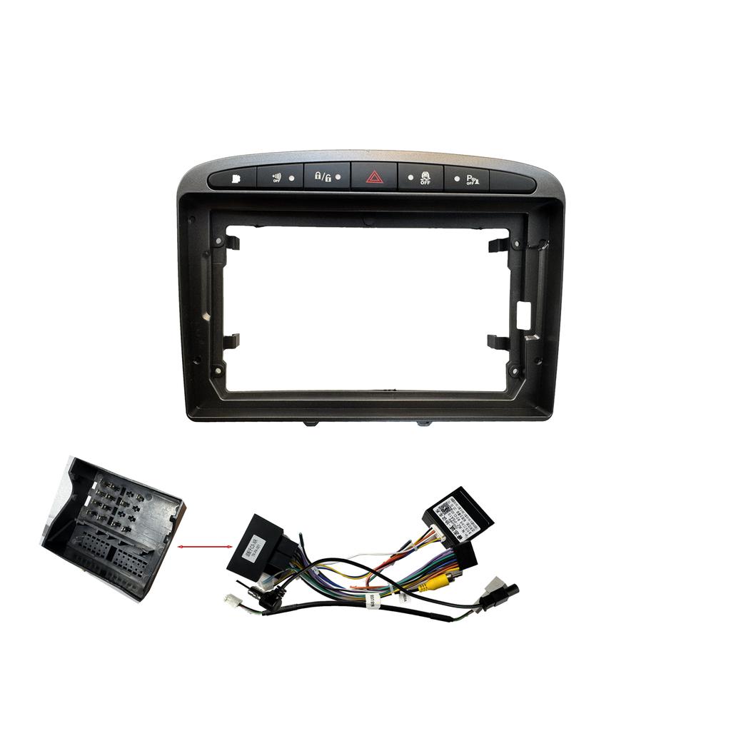 9 inch Frame 2 Din Car Radio Fascia For Peugeot 308 308SW 408 2007-2013 Audio Dash Kit Installation Frame Cable Canbus Radio Accessories 4