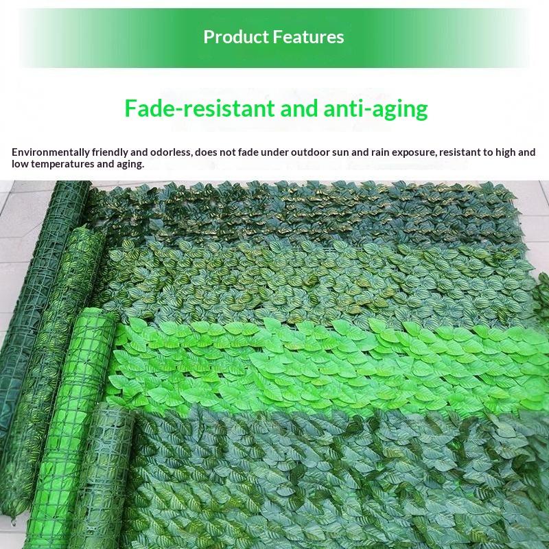 Faux Artificial Leaf Privacy Fence Panel 1M/ Realistic Green Hedge for Patio Balcony Backyard Home Outdoor Decor