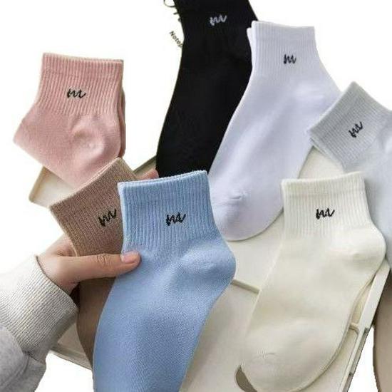 Women’s Spring-Summer Ankle Socks - Anti-Pilling, Sweat-Absorbent, Comfortable, Solid Colors, College Style