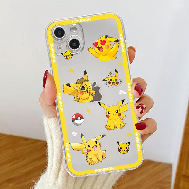 

Прозорий чохол з мультфільмом Покемон Пікачу для Apple iPhone 11 14 13 12 Pro 7 8 Plus XR X XS Max 6 6S 14Pro Силіконовий чохол для телефону iPhone 12 mini