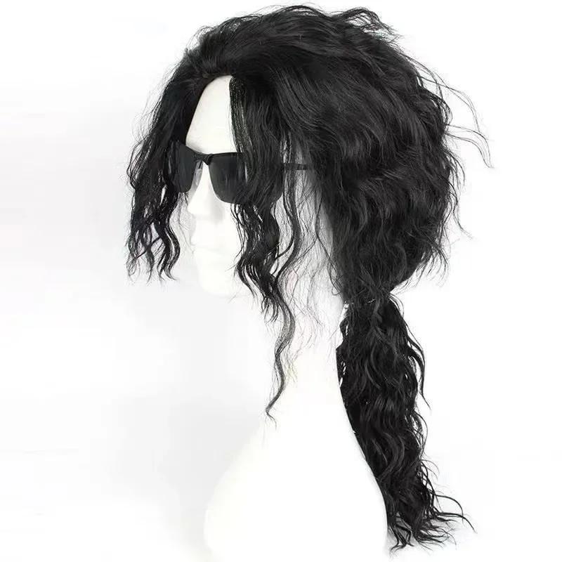 Michael Jackson Cosplay Requisite MJ Hut mit Perücke Handschuh Brillen Set Fans Performance Kostüm Geburtstag Tanz Geschenke Halloween Cosplay