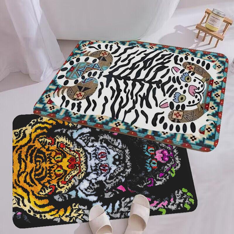 Tiger Flur Teppich Retro Mehrfachauswahl Wohnzimmer Küche Teppich Rutschfest Willkommensteppich