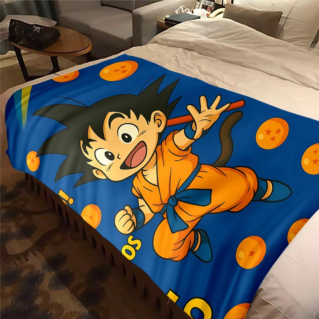 1 Stück Son Goku Druck Flanelldecke, Hohe Qualität für alle Jahreszeiten, Heimdekoration, Wärme und Komfort, Perfekt für Weihnachtsgeschenke