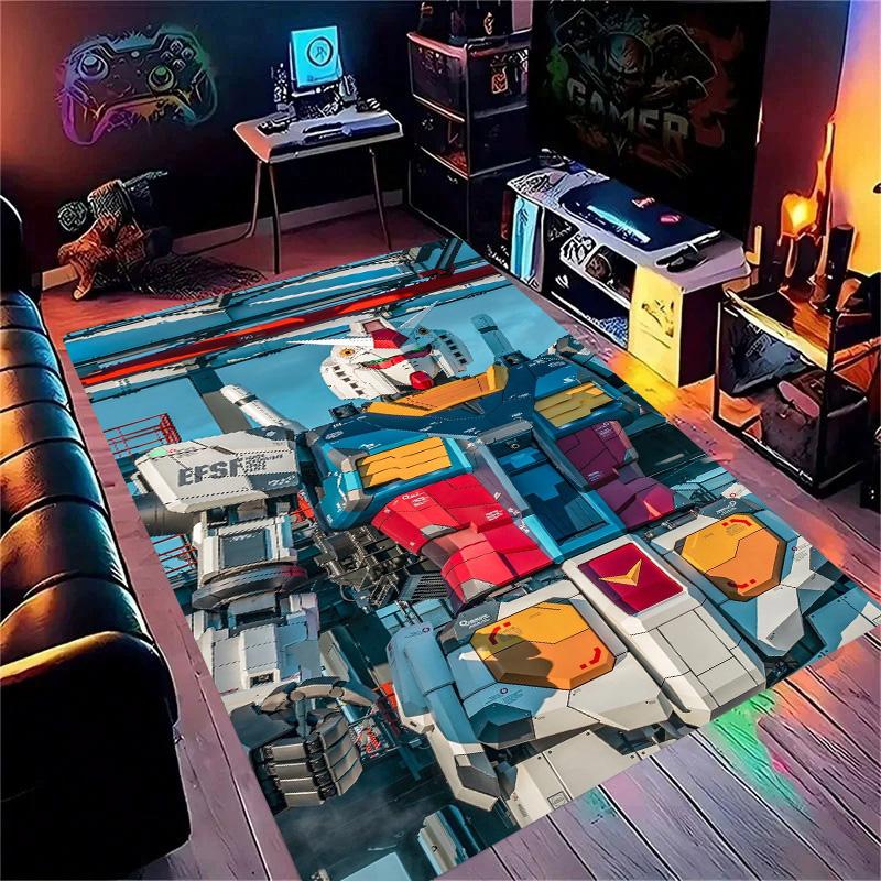G-Gundam-m Cartoon Robot Gift Carpet Rug for Bedroom Living Room Home Sofa Decoration Kids Game Play Decor Floor Mat