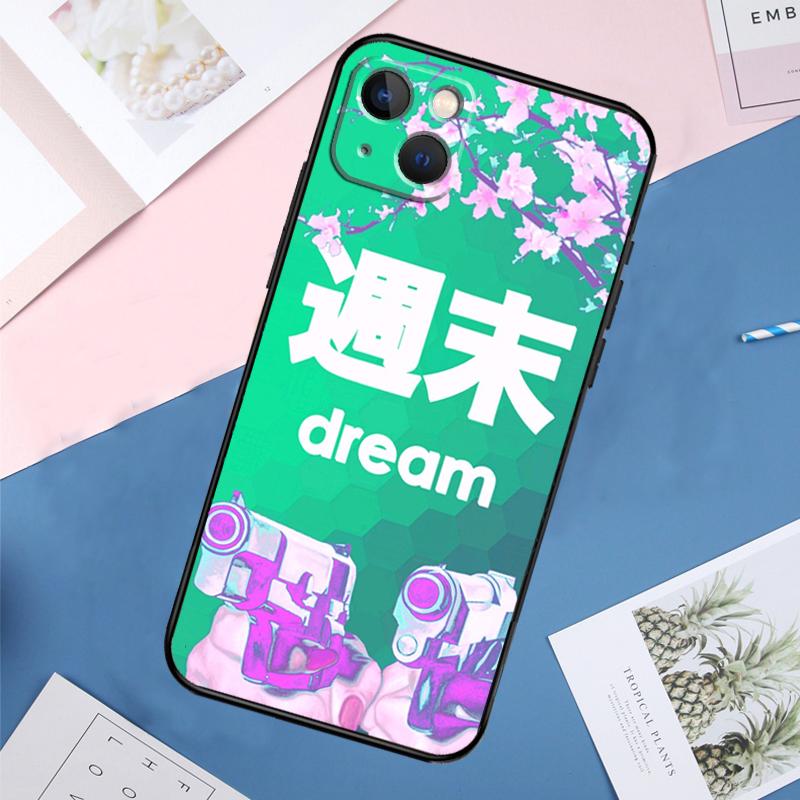 Anime Vaporwave Glitch Case For iPhone 14 15 16 Pro Max 11 12 13 Mini X XR XS Max Plus Phone Back Cover