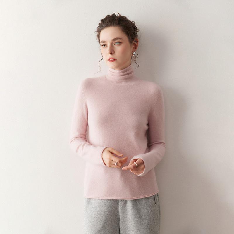 Women's New Style Cashmere High Neck Knit Top - Soft, Comfortable, Loose Fit Inner Layer Sweater for Autumn/Winter.