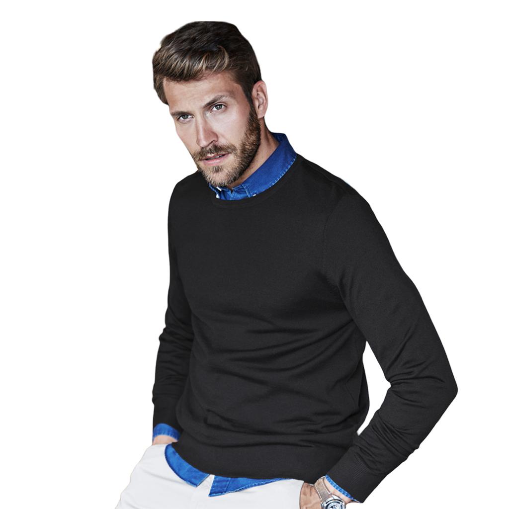 Tee Jays Mens Merino Blend Crew Neck Jumper