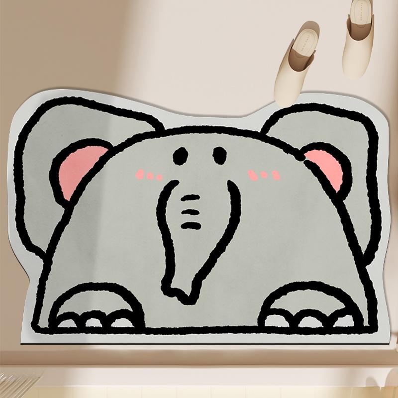 

Мультяшная дверь в ванную диатомовая грязь быстросохнущая нескользящая утолщенная туалетная туалет умывальник коврик для ног 40x60cm15.7x23.6in