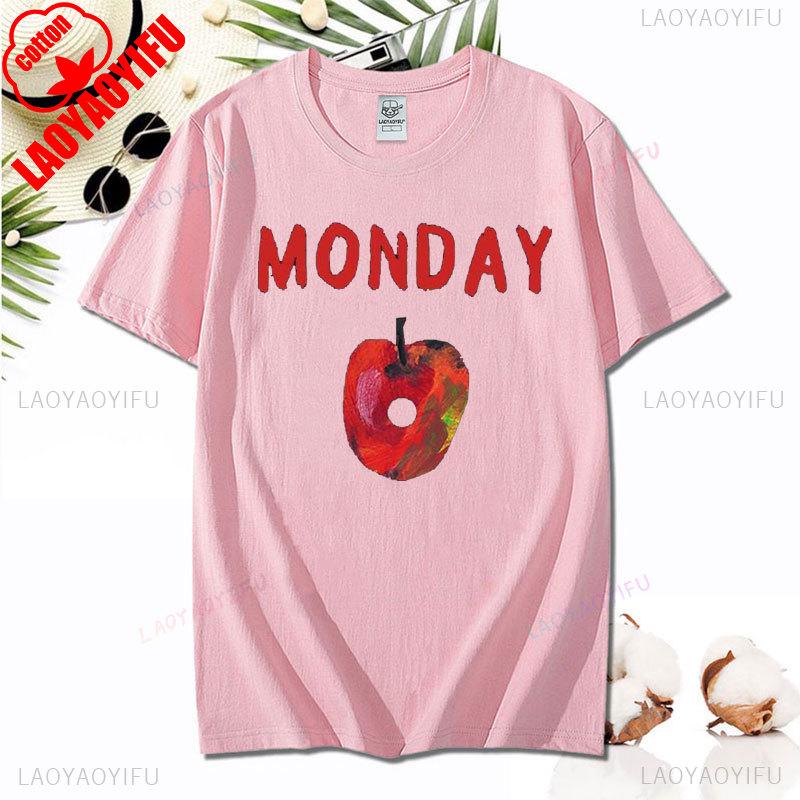 Tričko Unisex Hladová housenka Vtipné Tričko s potiskem pro milovníky knih Hladová housenka Ovoce Tričko Topy