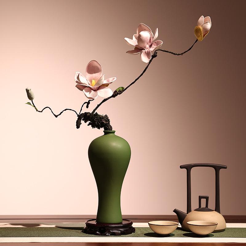 High-End Artificial Silk Magnolia Flower Arrangement - Classical, Elegant Dried Flower Set for Home Decor