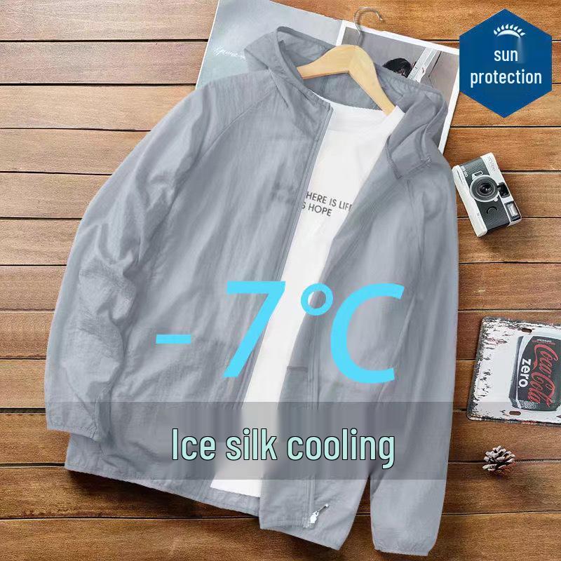 Men's Ultra-light Ice Silk Sun Protection Jacket - Breathable, Plus Size for Summer and Fishing