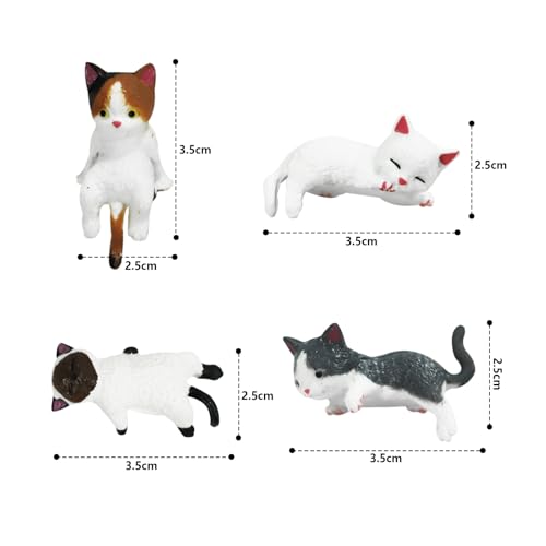 seimeinoki Car Decoration Interior Cute Cat Car Accessories Set of 4 Car Interior Accessories Dashboard Decoration Different Cat Shapes High Temp