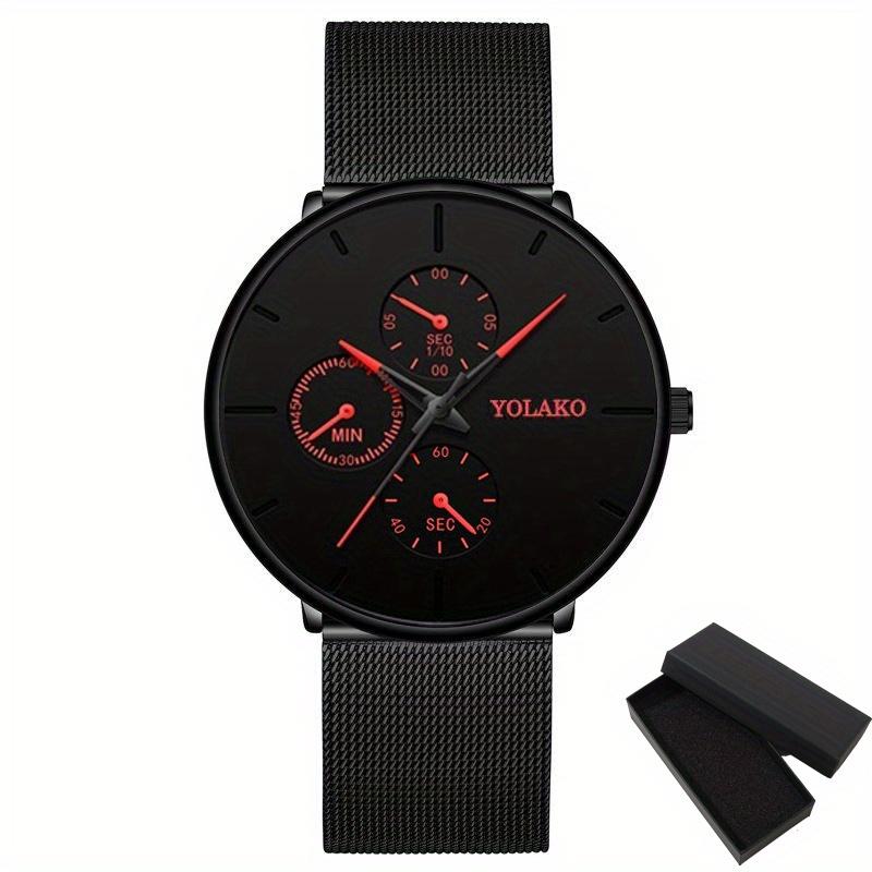 

Мужские модные минималистичные часы мужские деловые повседневные кварцевые часы простые мужские часы с сетчатым ремешком из нержавеющей стали