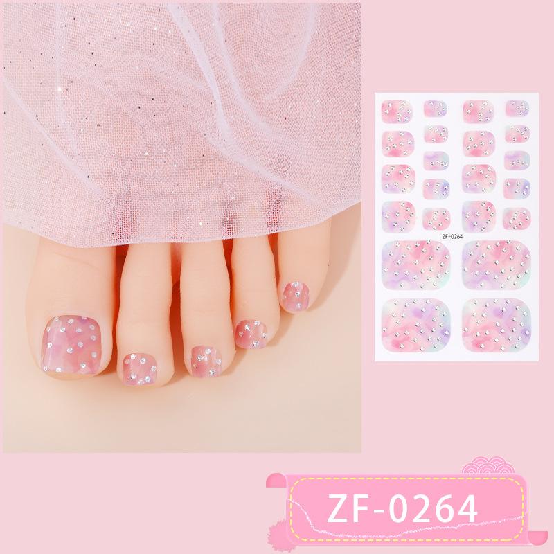New Toe Nail Stickers 3D Manicure Stickers Toenail Bronzing Imitation Diamond Girl Cute Nail Polish Film Manicure Stickers