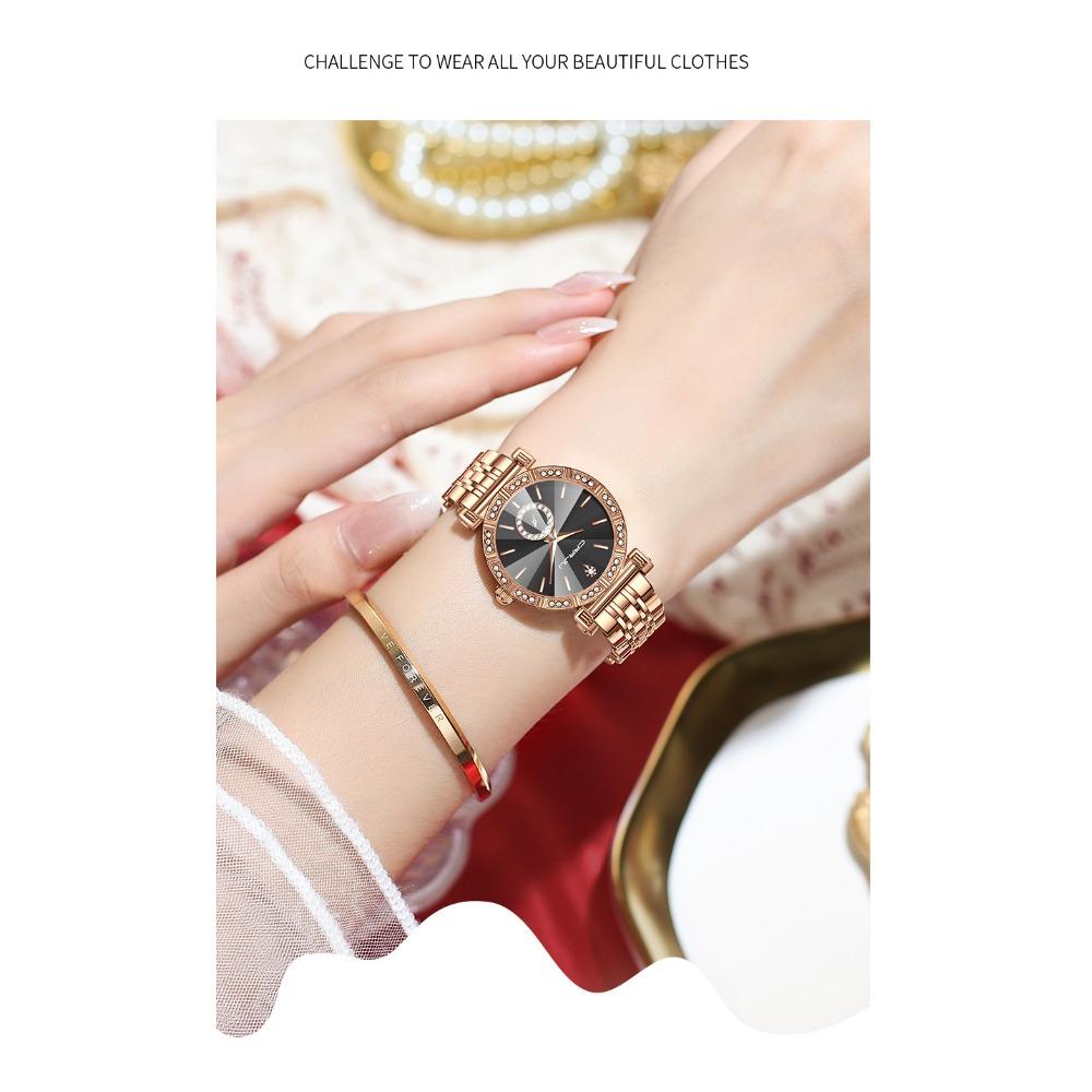 CRRJU Brand Luxury Fashion Original Ladies Watch Waterproof Ladies Watch Stainless Steel Diamond Watch Gift