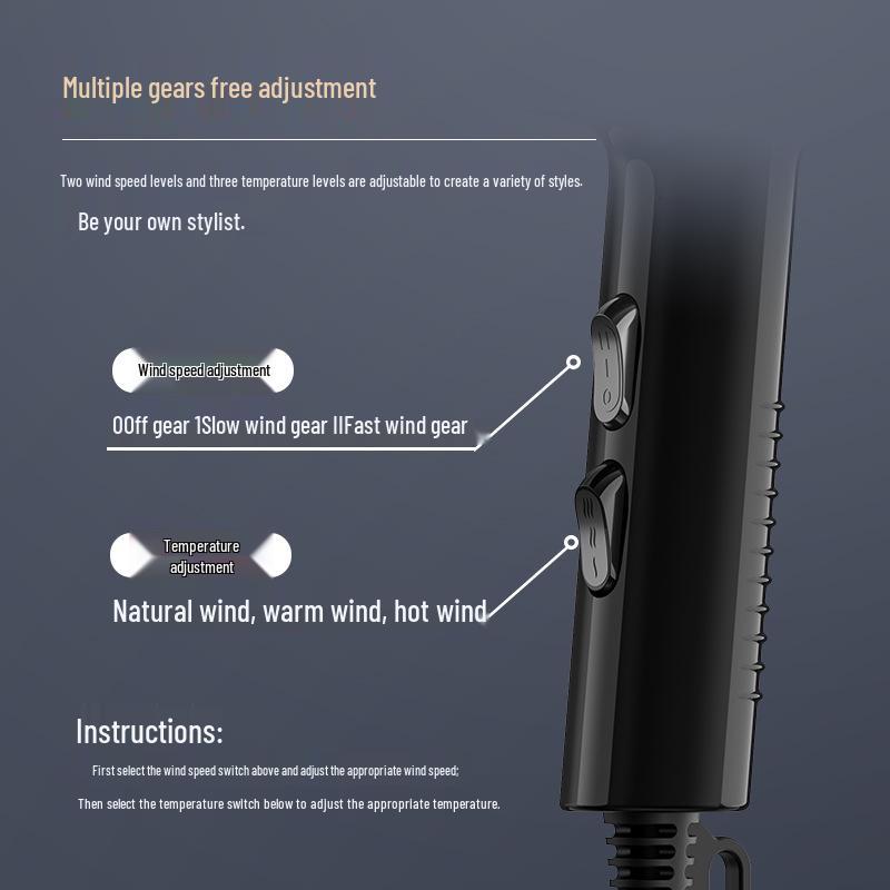 Yongri 2000W Blue Light Hair Dryer: High-Power, Constant Temperature with Hot & Cold Settings