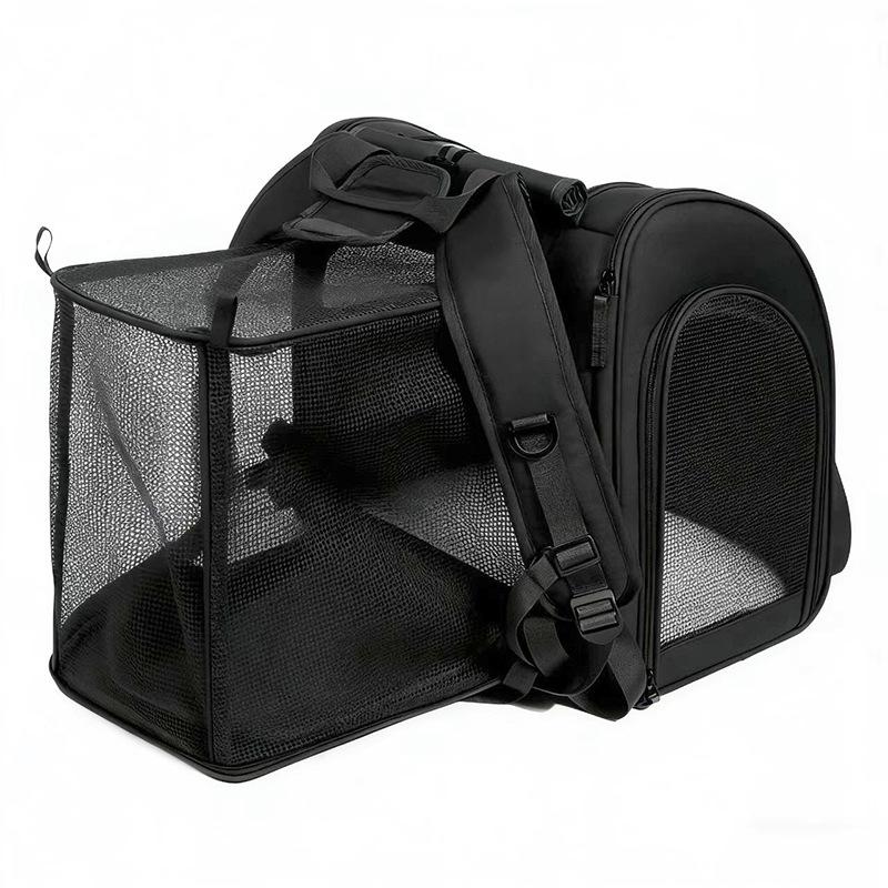 Portable Expandable Double Shoulder Pet Backpack for Small Dogs and Cats, Car Travel Pet Outing Bag