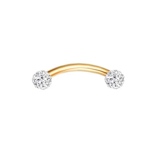 Bobisty Eyebrow Tragus Studs Stainless Steel Curved Barbell Dangle CZ Belly Lip Cartilage Daith Surface Piercing Jewelry
