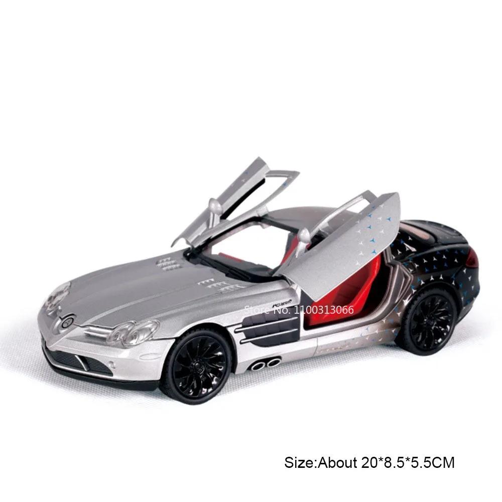 

1:24 SLR Miniature Models Cars Toys Alloy Diecasting Doors Opened Vehicles with Light Music Supercar for Boys Birthday Gifts