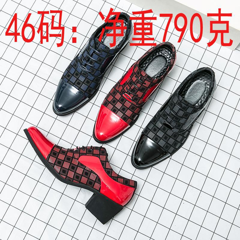 

Large size 46 with a height of 6 cm Business dress Pointed leather shoes Shoes 38 синий