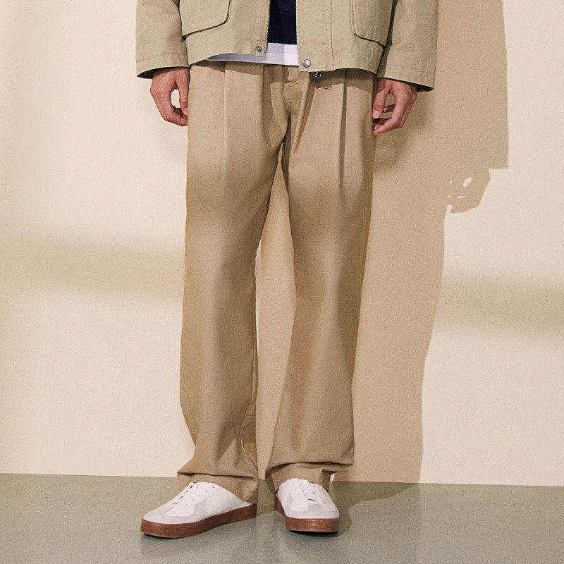 

Мужские повседневные брюки HM Осень Мужские Повседневные, Стильные и Удобные Брюки Свободного Кроя 1238284 Beige 175/96(L)