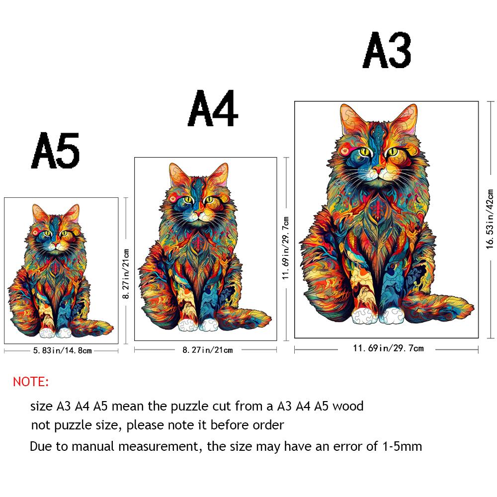 Interesting Colorful Cat - Wooden Puzzle - Challenge Your Brain - Perfect For Birthdays And Holidays - Colorfulchristmas Gifts
