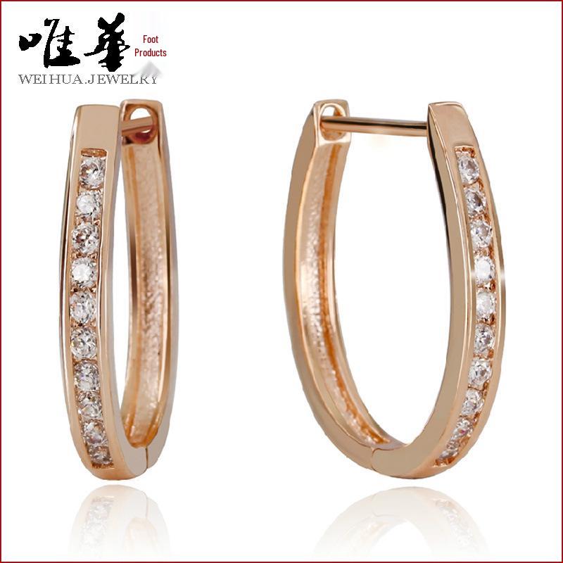 Weihua Hong Kong Trendy Women's Korean-Style Silver-Plated Earrings