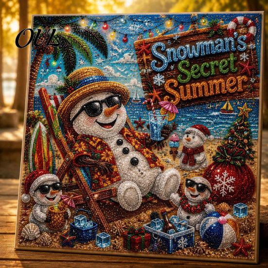 Christmas Faux Pearl Painting Kit Xmas Art Kit, Santa Claus Reindeer DIY Seasonal Supplies Sparkling 3D Festive Wall Craft for Adults, Winter Holiday