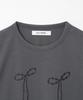 MILLO WOMEN Pearl Ribbon T-Shirt [Charcoal]