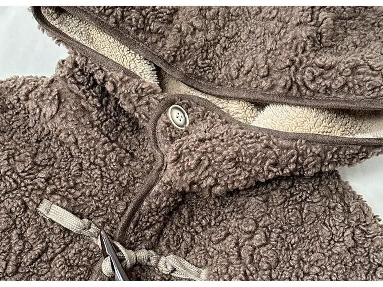 2025 Autumn/Winter Boys' Lambswool Quilted Fleece Coat for Small and Medium Sized Children