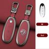 3 Buttons Zinc Alloy + Leather Car Key Case Cover Shell Skin Holder for 2024 Dongfeng NAMMI 01 New Energy Remote Key Protection
