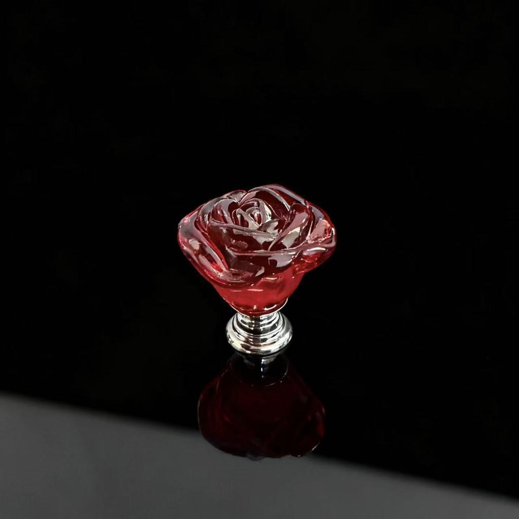 Mânăr de sertar din sticlă cu cristal roz de 30 mm - Stil Retro European pentru Dulap sau Comodă