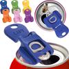 Abridor de latas manual de fácil abertura, pacote com 6 abridores de latas de refrigerante e cerveja coloridos, abridor de latas com escudo de plástico de alta qualidade, abridor de latas para cola, b