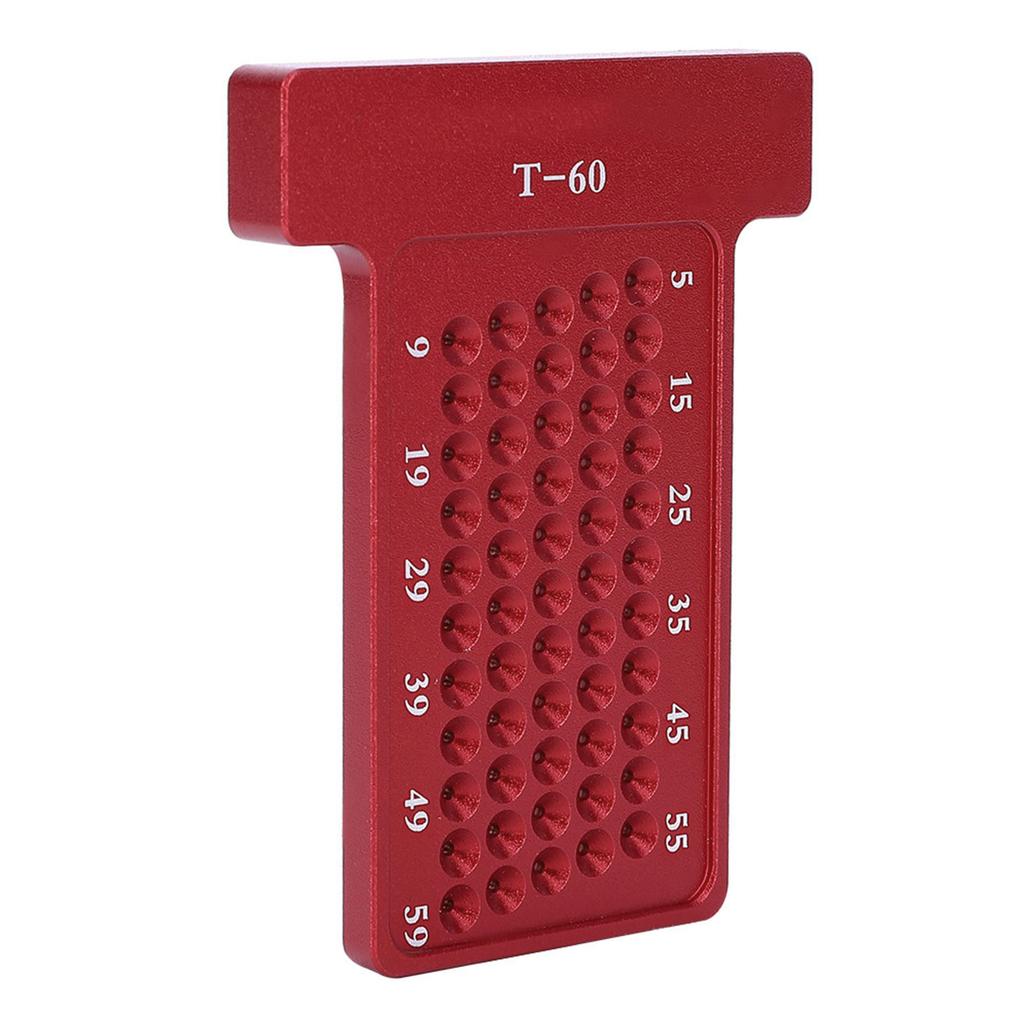 Woodworking T Type Scriber Aluminum Alloy Hole Gauge Carpenter Marking Tool (Red)