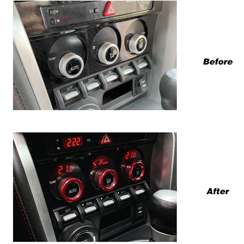 Air Conditioning AC Knob Cover for Subaru BRZ Toyota 86 GT86 2013-2020 Volume Button Switch Ring Trim Accessories