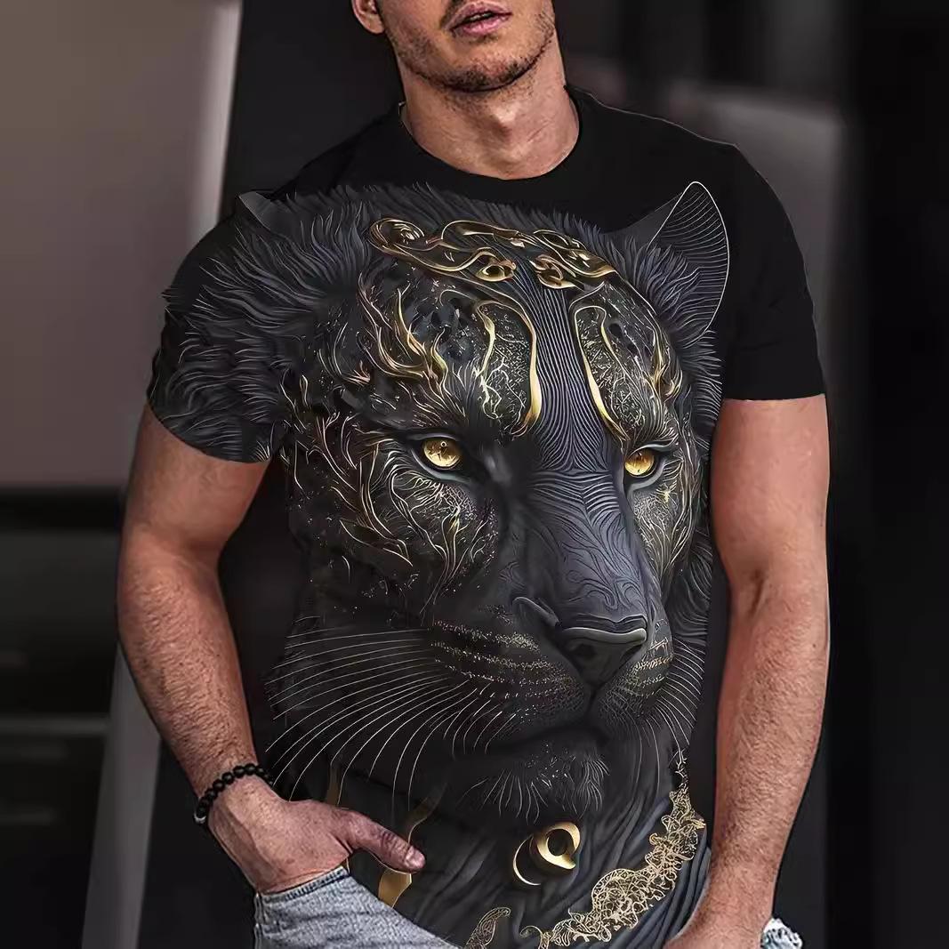 

Летняя мужская футболка с коротким рукавом свободного кроя «Черная пантера», напечатанная на 3D-принтере XL