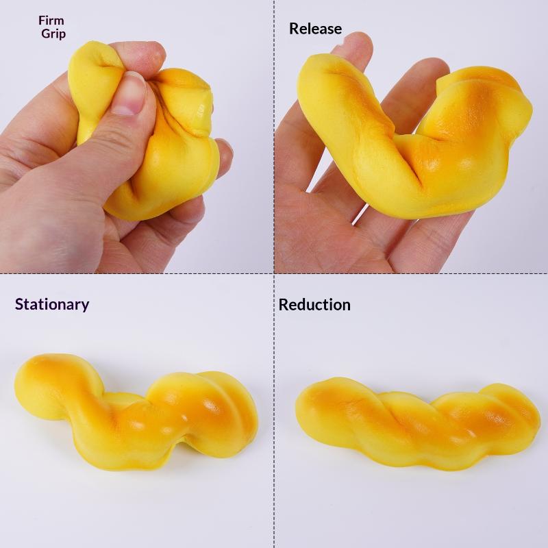 Stretch Squeezing Simulation Bread Squeeze Toy Fake Food Model Simulated Food Breakfast Squeeze Sensory Toys Toast Cake Elastic