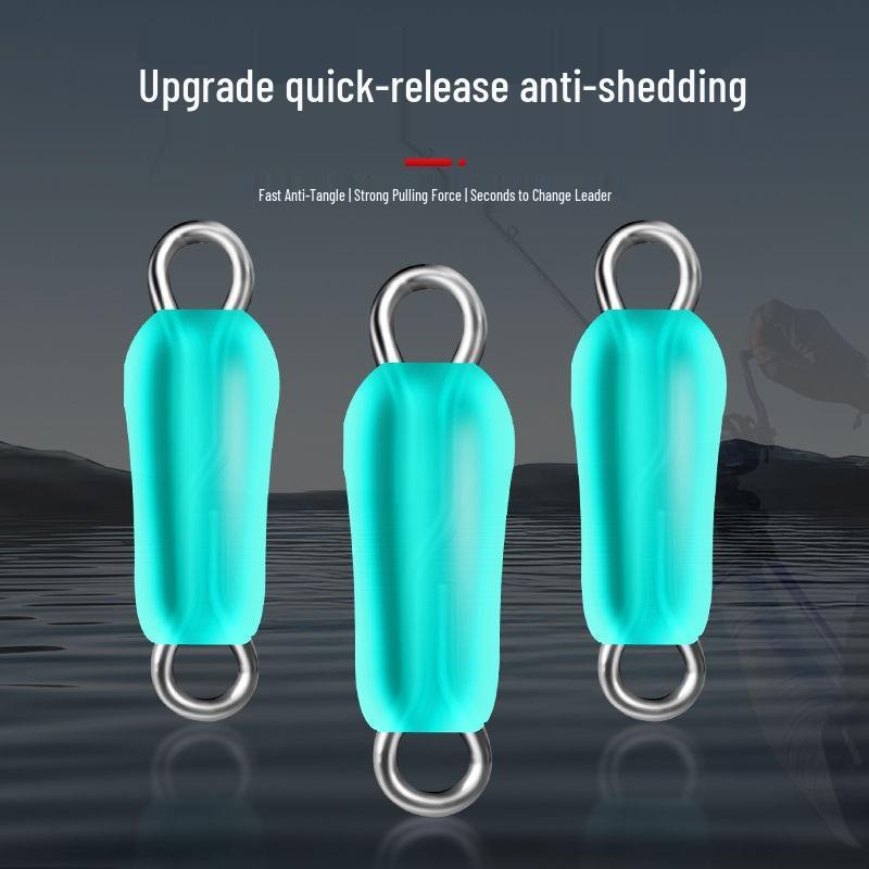 Eight-Character Anti-Tangle Silicone Auto-Winding Fishing Leader Connector.