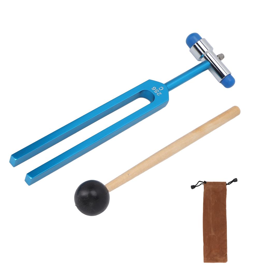 256C Tuning Fork Aluminum Alloy Stress Relieve Resonant Tuning Virbration Fork with Hammer Storage