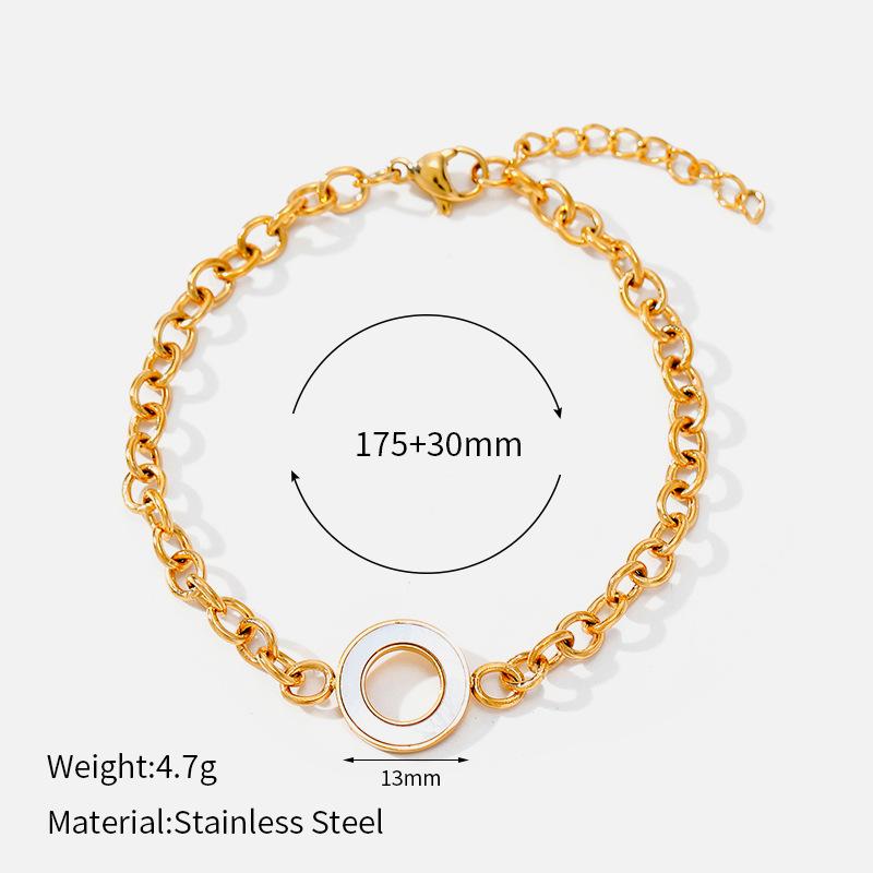Light Luxury Titanium Steel Bracelet Daily Versatile Four-leaf Clover Fritillary 18k Gold-plated Stacked Adjustable Hand Jewelry
