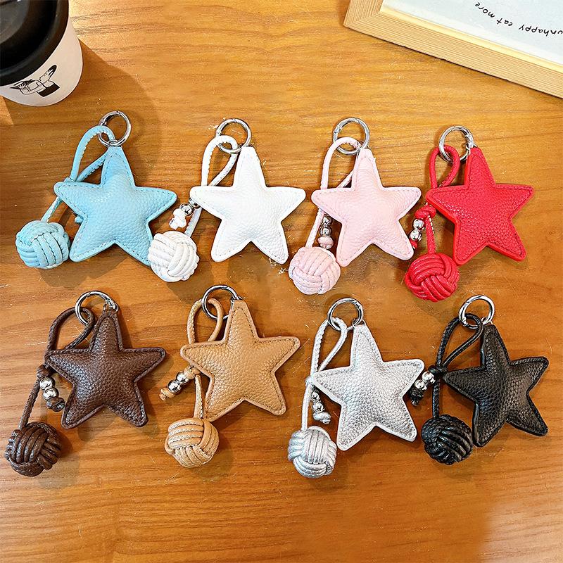 Bolsa de Bola Tejida con Estrella Hecha a Mano Colgante para Colgante de Bolso DIY Regalo Creativo para Mujeres Accesorios Decorativos Colgantes