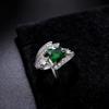 Fashion Jewelry Emerald Love Heart Ring, Fashion Niche Heart 8 * 8mm Ring