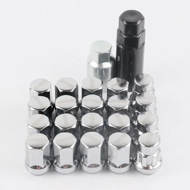 RAYS 17HEX Anti-Theft Security Steel Car Wheel Rims Lock Lug Nuts Closed End Nut 20pcs/set