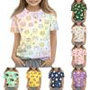 Kids Animal Print Short Sleeve T Shirt Casual Loose Fit Crew Neck Top for Boys and Girls Lightweight Comfortable Fabric
