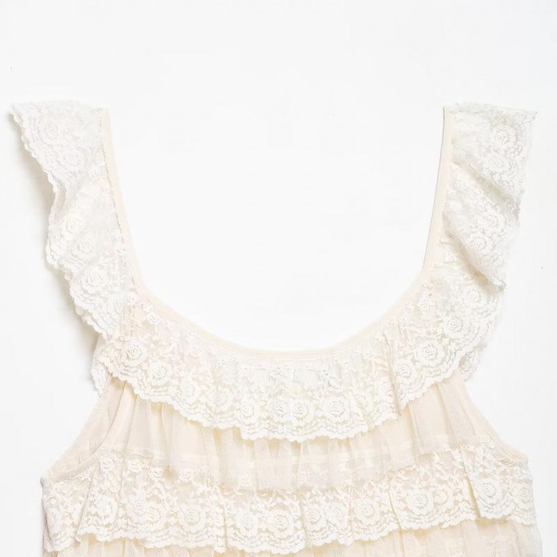 2026 Spring European & American Style Lace Layered Fashion Top 